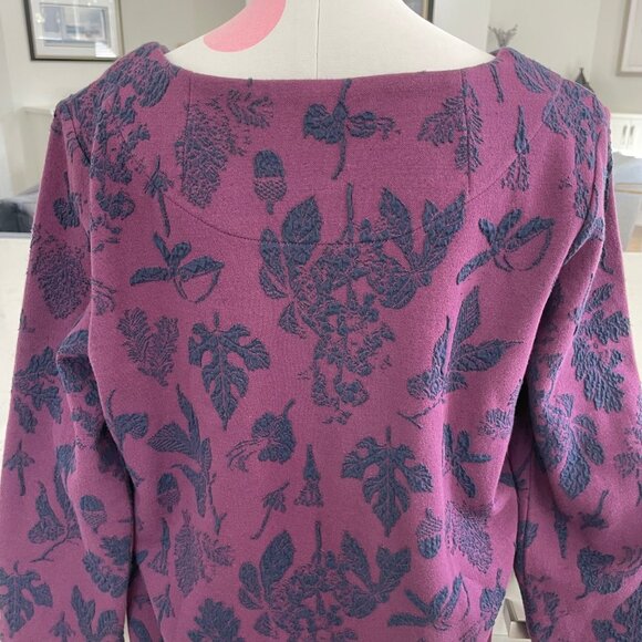 Joules Z_Rhona Boatneck Cotton Poly Print Mini Dress Pockets Purp Navy Sz 10 - Picture 6 of 11